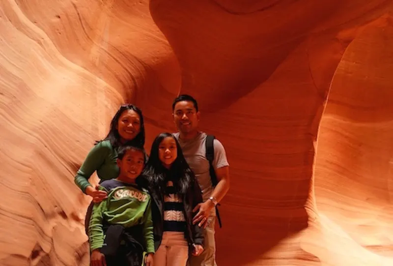 Mary and family in Arizona.