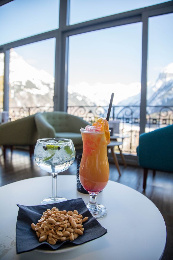 A sundowner with a view in Engleberg, Switerland. Click here to find out what you can do on a winter weekend away.