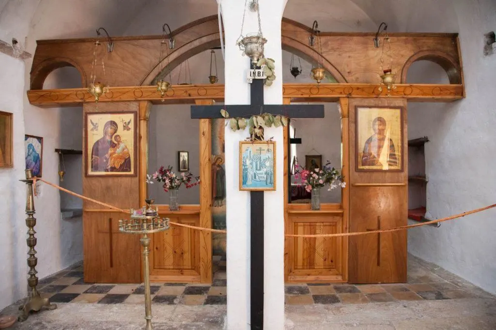 Confessional in Nea Moni Monastery.