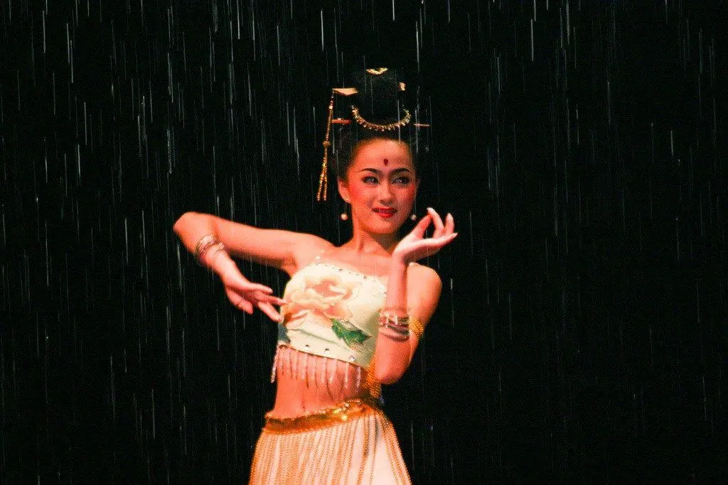 Wondering where to eat and what to do in Xian? Our first night we watched this amazing Tang Dynasty Show...real water falls on stage. We loved it.
