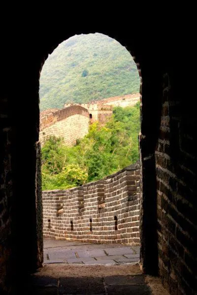 Peeking at Greatness....the wall of China at Mutianyu.