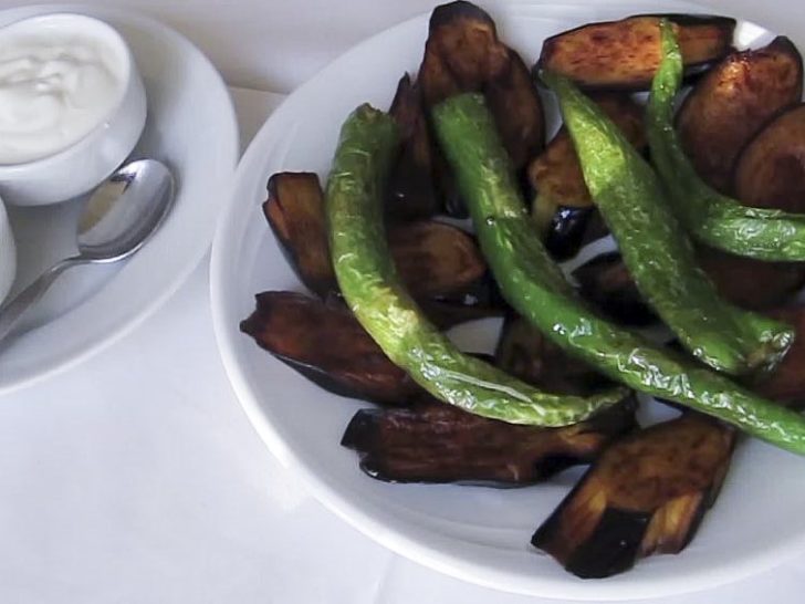 Fried Eggplant and Peppers Recipe.