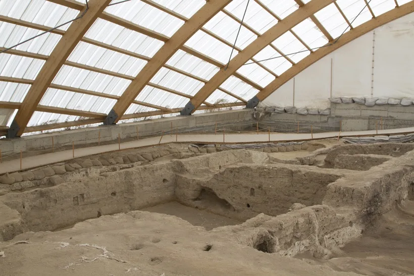 UNESCO paid for the archaeological site to be covered for protection.