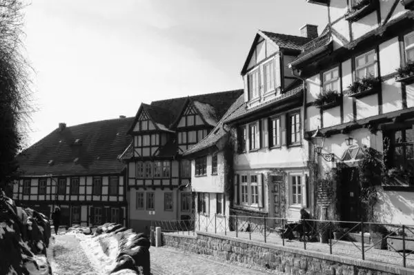 Quedlinburg in black and white.