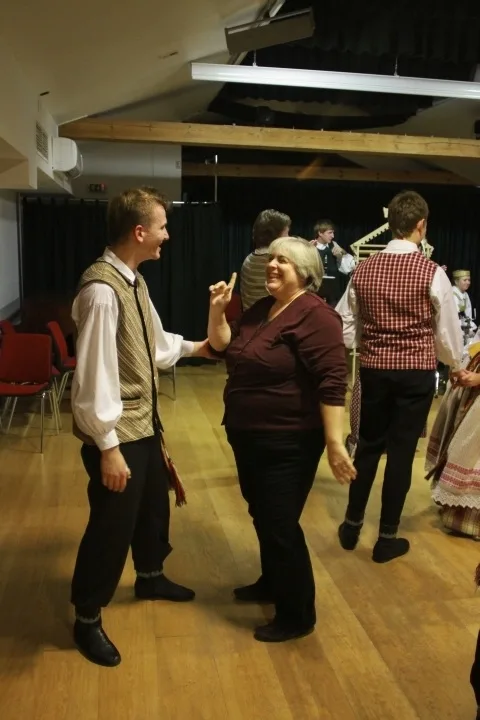 Learning folk dances in Kaunas, Lithuania.