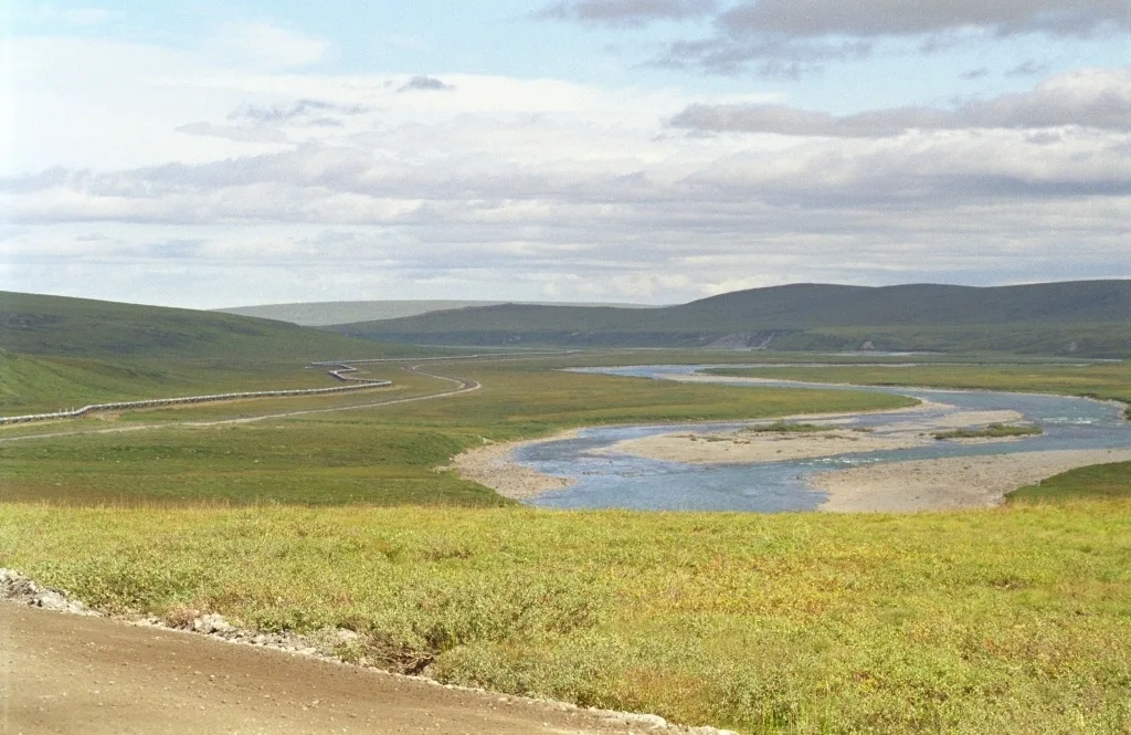 View of the Dalton Highway en route to Deadhorse, Alaska.
