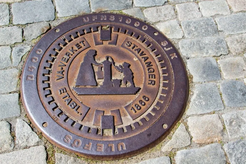 Manhole cover for Stavanger, Norway.
