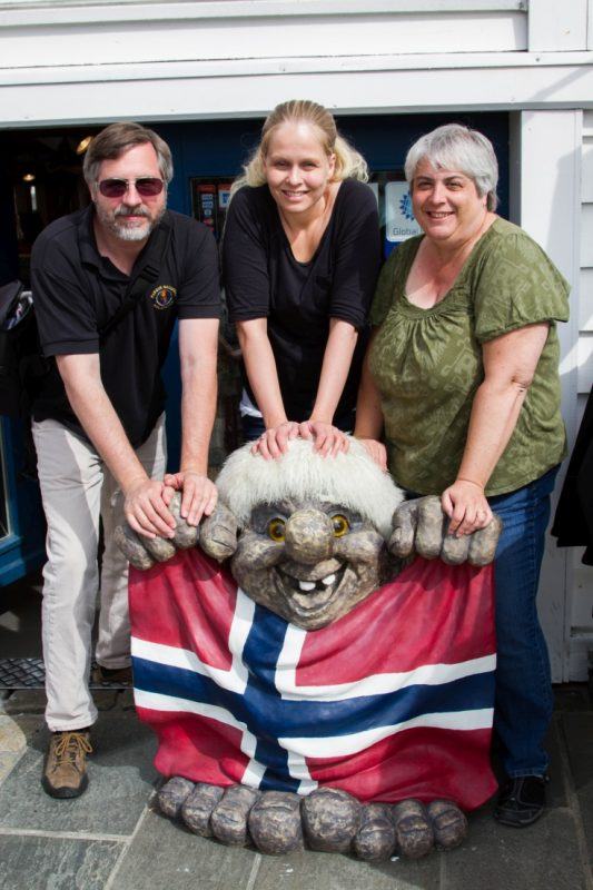 Posing with a Norwegian Troll in Stavanger.