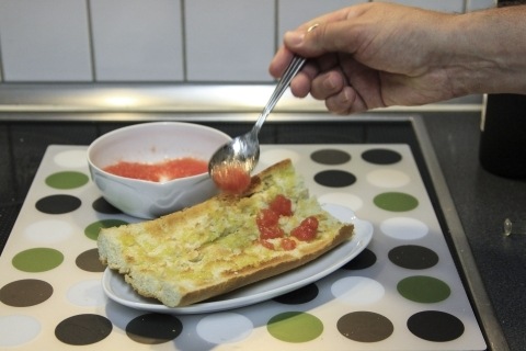 Spanish Tostada, a typical breakfast in Spain.