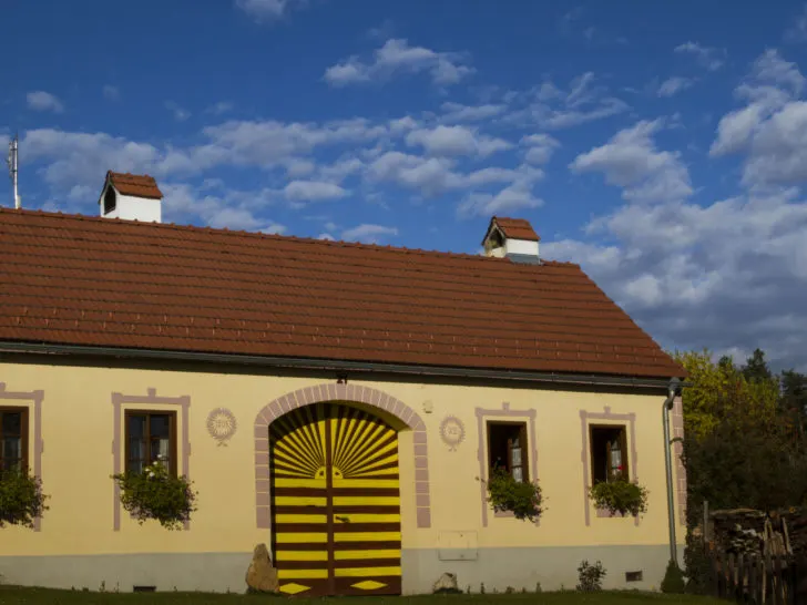 This painted house is one example of the beauty of the world heritage site of Holasovice.