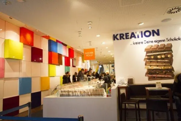 At the Creation factory, you can make your own Ritter Sport Chocolate bar.