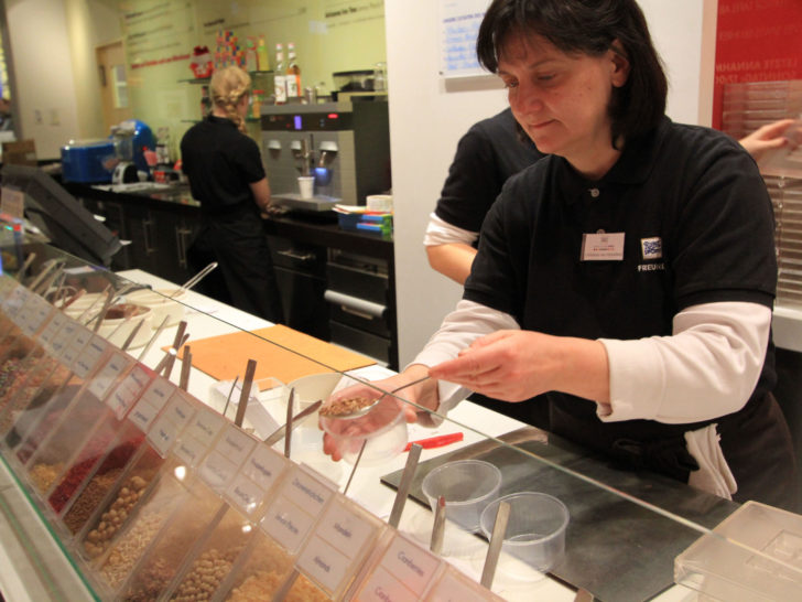 Take your kids to the Ritter Sports Chocolate Shop in Berlin and make your own candy bar.