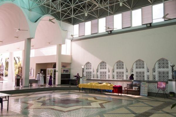 Interior view of City Mosque Kota Kinabalu.