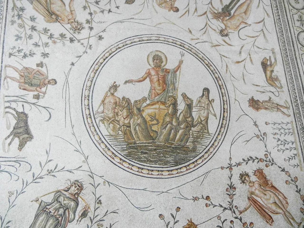 One of the many amazing Roman mosaics to be found at the Bardo Museum in Tunis...a must do.