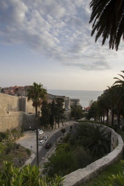 View of Dubrovnik city walls.