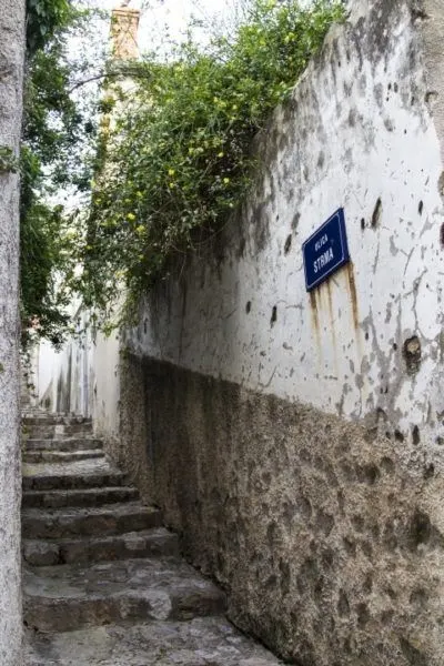 Ancient back alley in Dubrovnik.