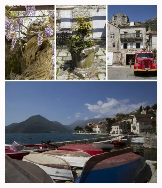 Four views of Perast, Montenegro.