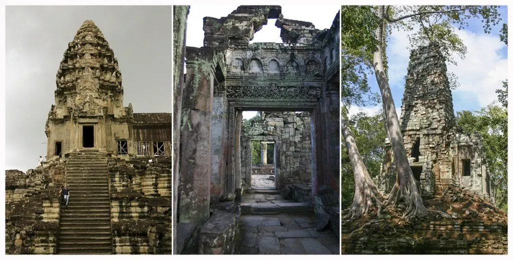 Angkor Wat temple scenes.