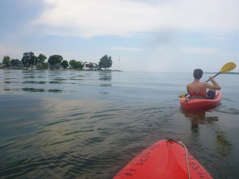 Justin kayaking in Ontario.