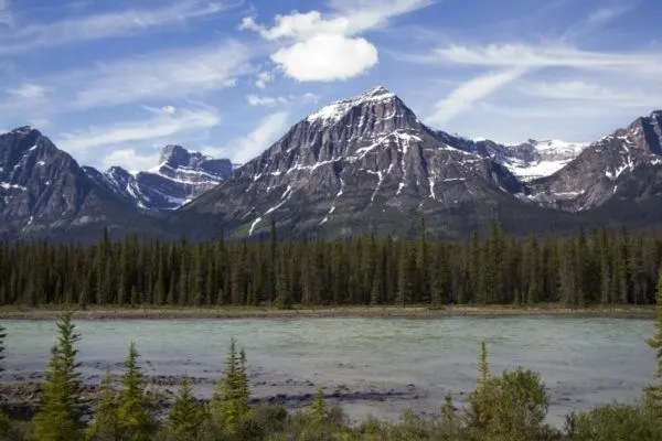 Cruising the Icefields Parkway in Canada has spectacular mountain views like this.