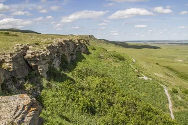 A view of the bluff at Head-Smashed-In Buffalo Jump, Canada.