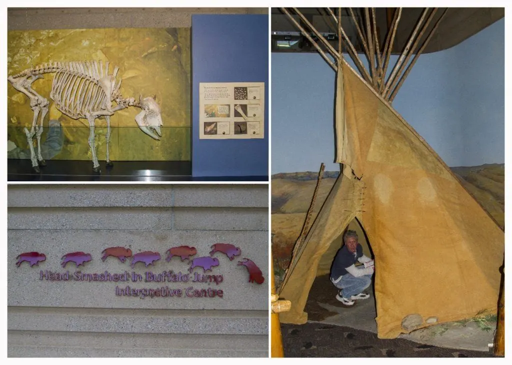Interior view of the Head Smashed In Buffalo Jump interpretive center.