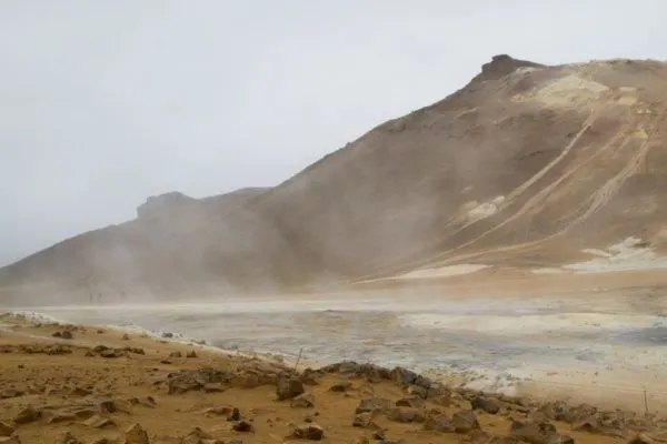 The landscape looks a little Martian at Námafjall.