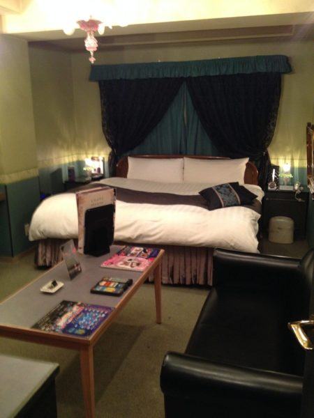 The love hotel room is well set up.