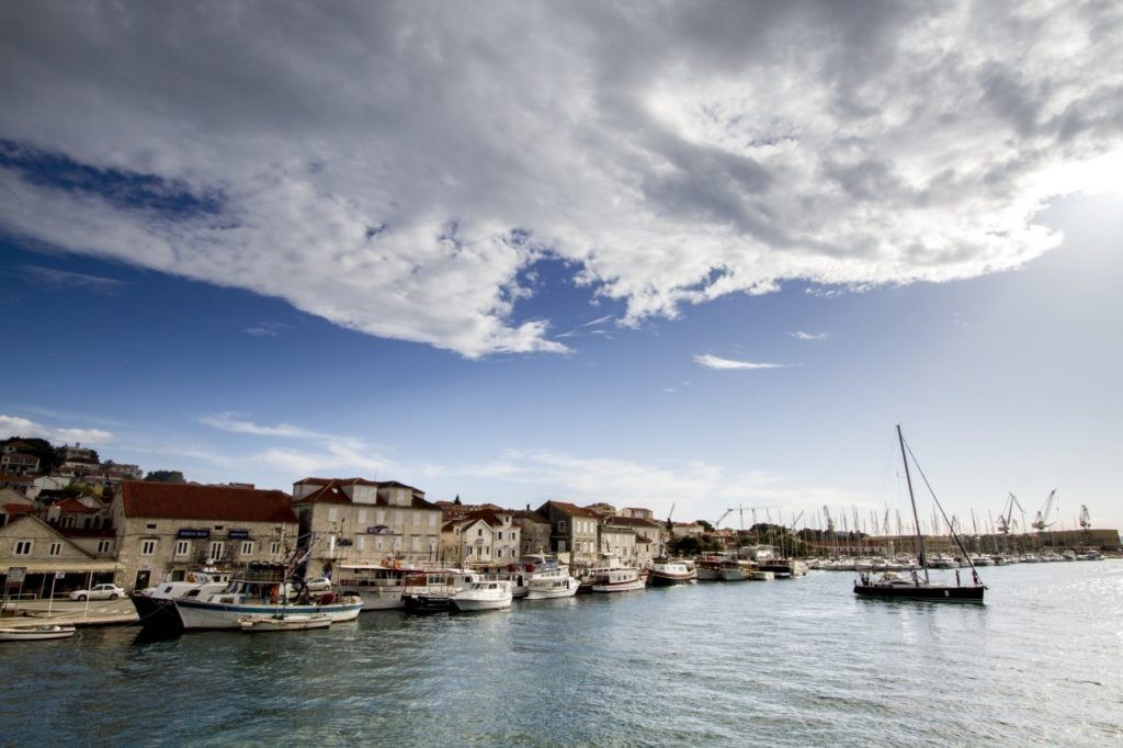 The small boat harbor of Trogir, Croatia.