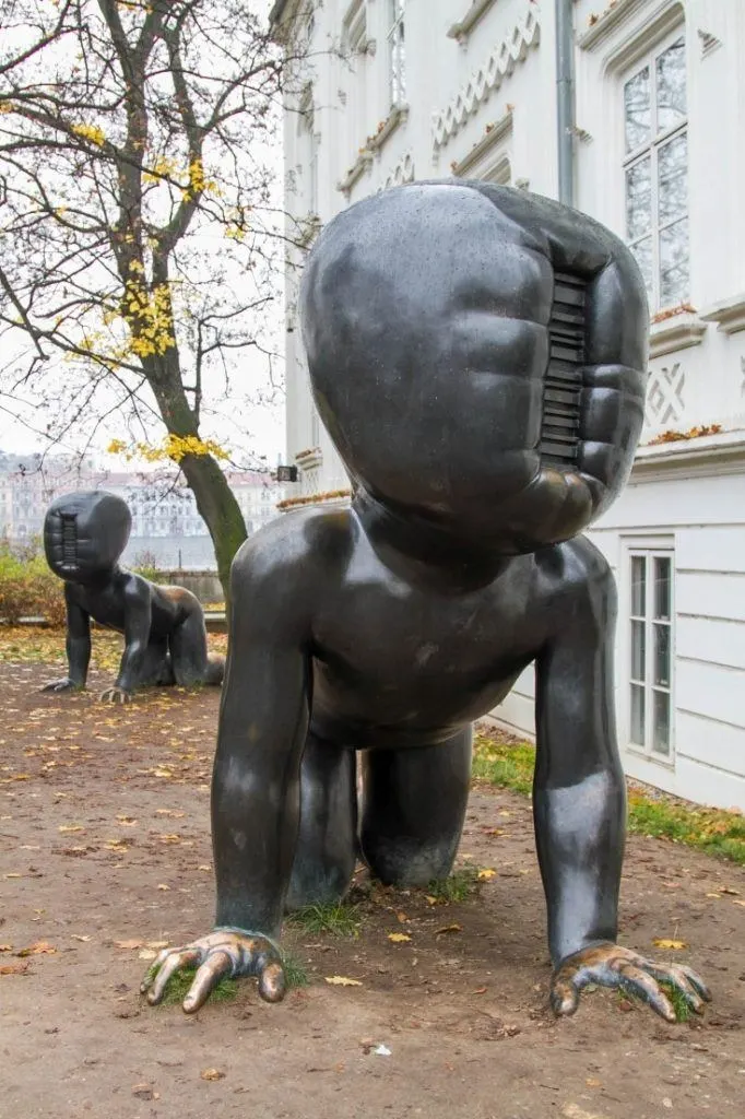 Modern art sculptures in Prague.