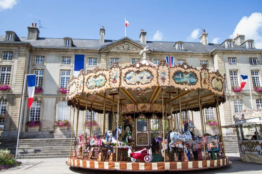 A carousel in Bayeux, France. 