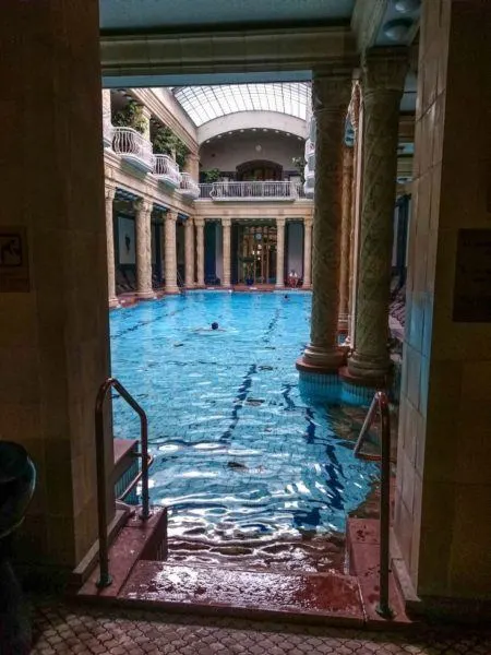A pool for swimming laps inside Gellert baths.