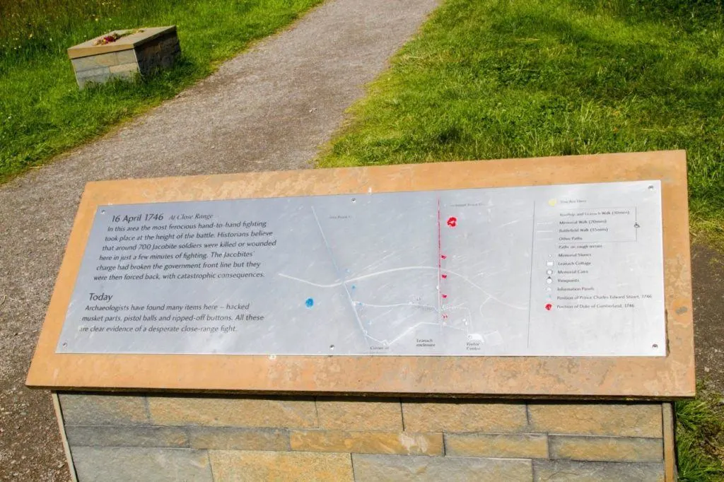 Battlefield of Culloden information placard.