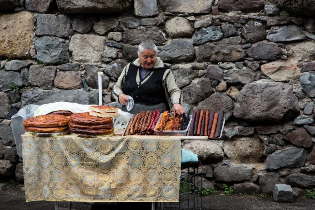 Snack vendor outside the monastery.