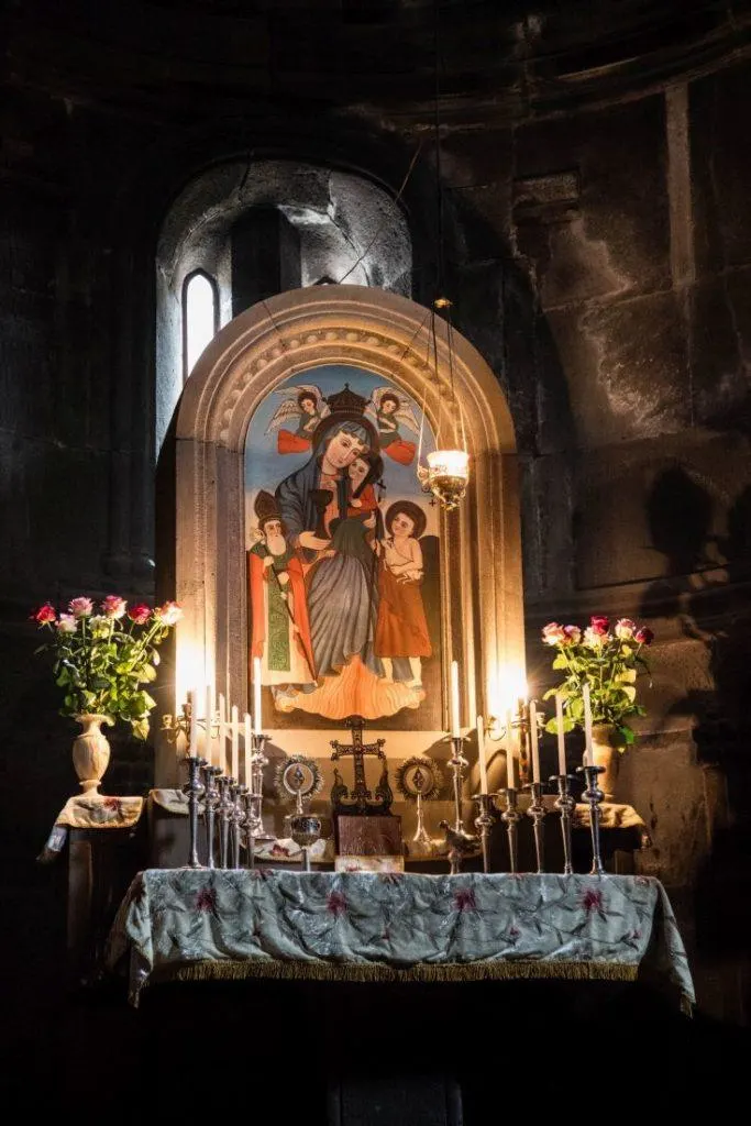 Altar in Geghard Monastery.