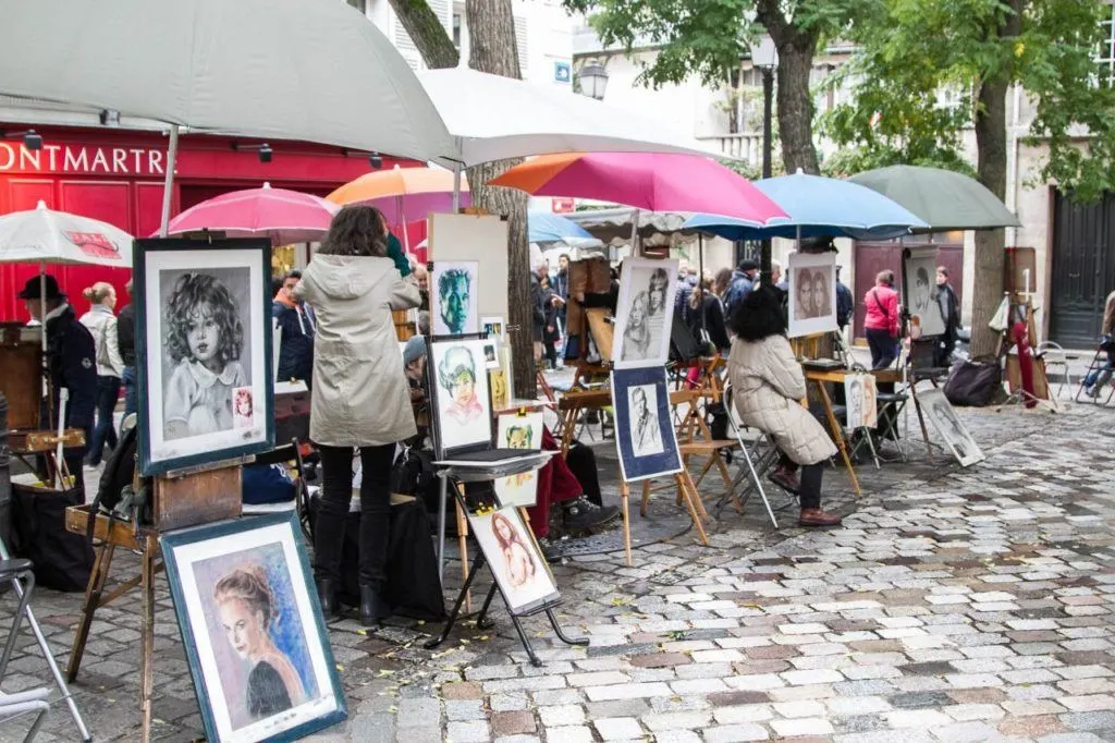 Artists in Montmartre Square.