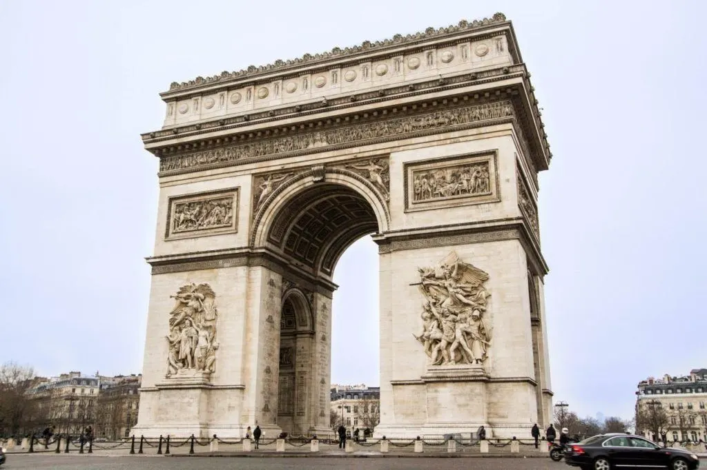 The Arc de Triomphe. 