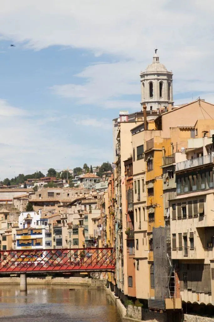 The distinctive river front buildings in Girona.