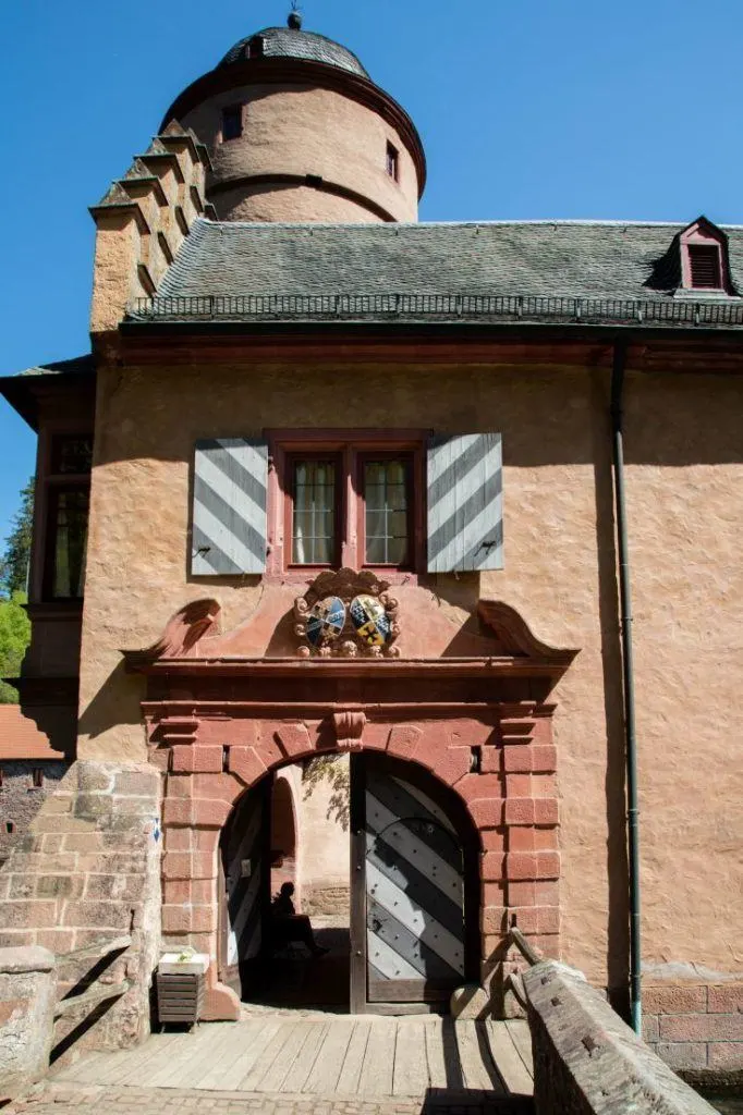 An entranceway into Mespelbrunn Castle or Mespelbrunn Schloss. 