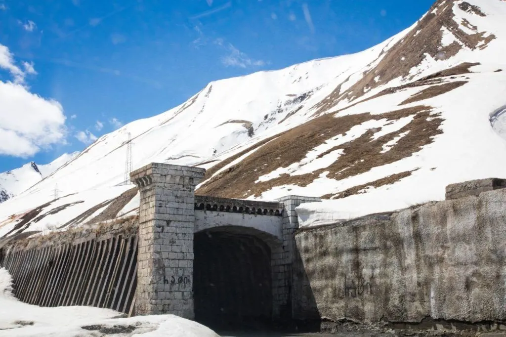 One of the tunnels near the pass on the Georgian Military road.
