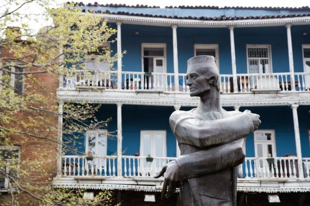 Tbilisi sculptures like this one can be found throughout the old town.