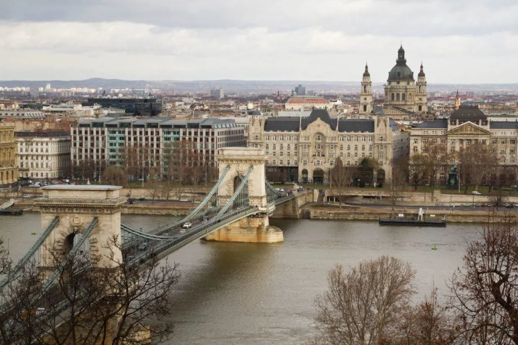 The Chain Bridge in Budapest.