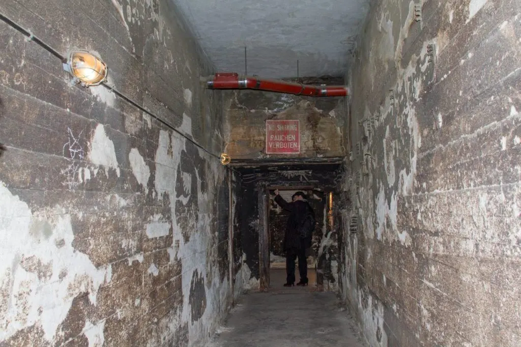 A passageway into the hidden nazi bunkers of the Tempelhof airport tunnels. 
