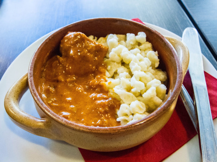 We made this chicken paprikash with noodles during our cooking lesson in Budapest.