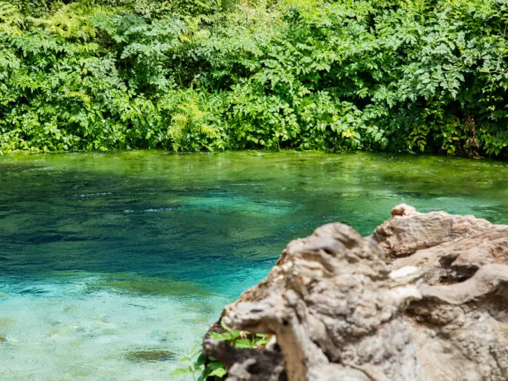 The Blue Hole is one place to stop on your Albania road trip.
