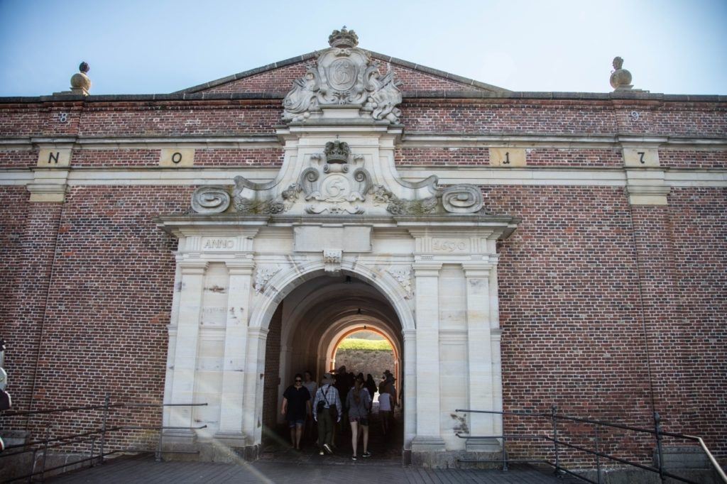 Bastion wall gateway entrance to Hamlet's Castle in Denmark.