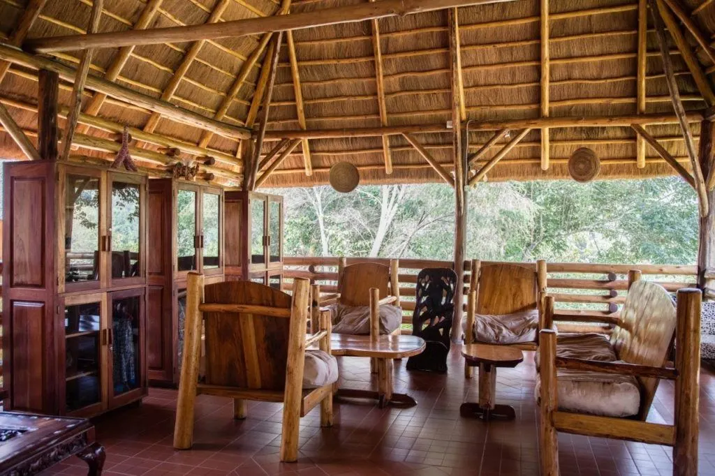 Relaxing sitting area at Kibale Forest Lodge.
