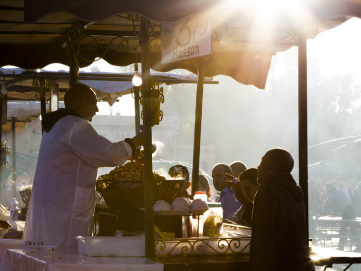 One of the many amazing food stalls of Marrakesh, this one sells hot snails!
