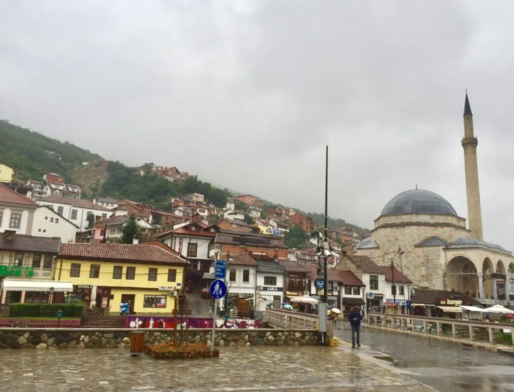Mosque and rain in Albania.