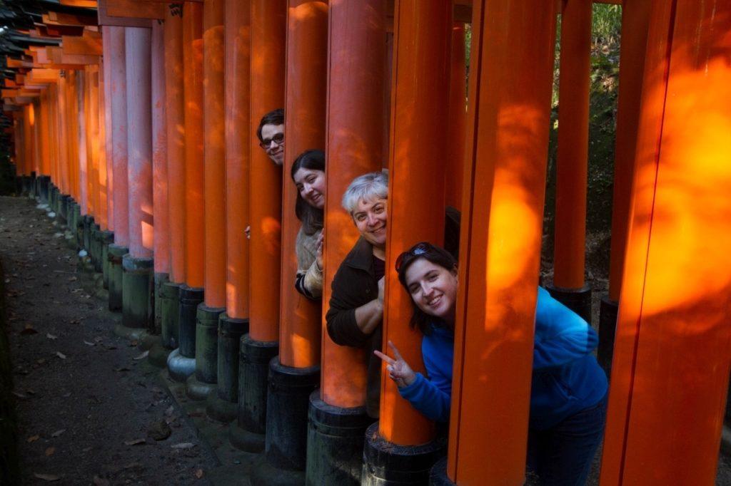Peeking through the Torii gates at Fushimi Inari shrine, Kyoto.